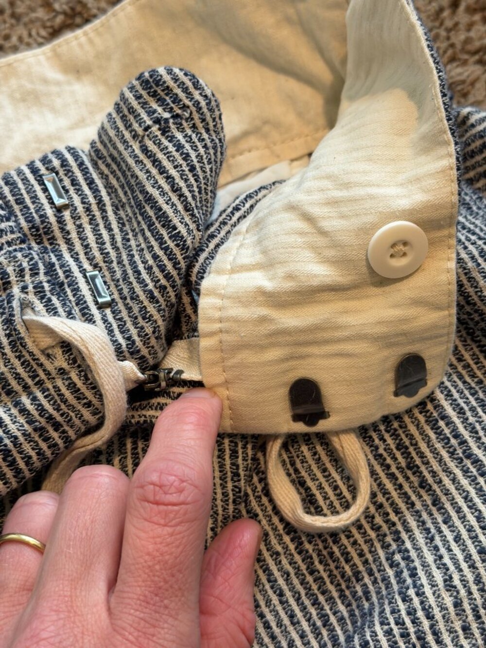 Free People Light at Sunrise Indigo Blue Crop Pants - Size 6 - Picture 7 of 12